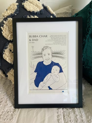 Customer photo review of Daddy & Me AFL Footy Poster