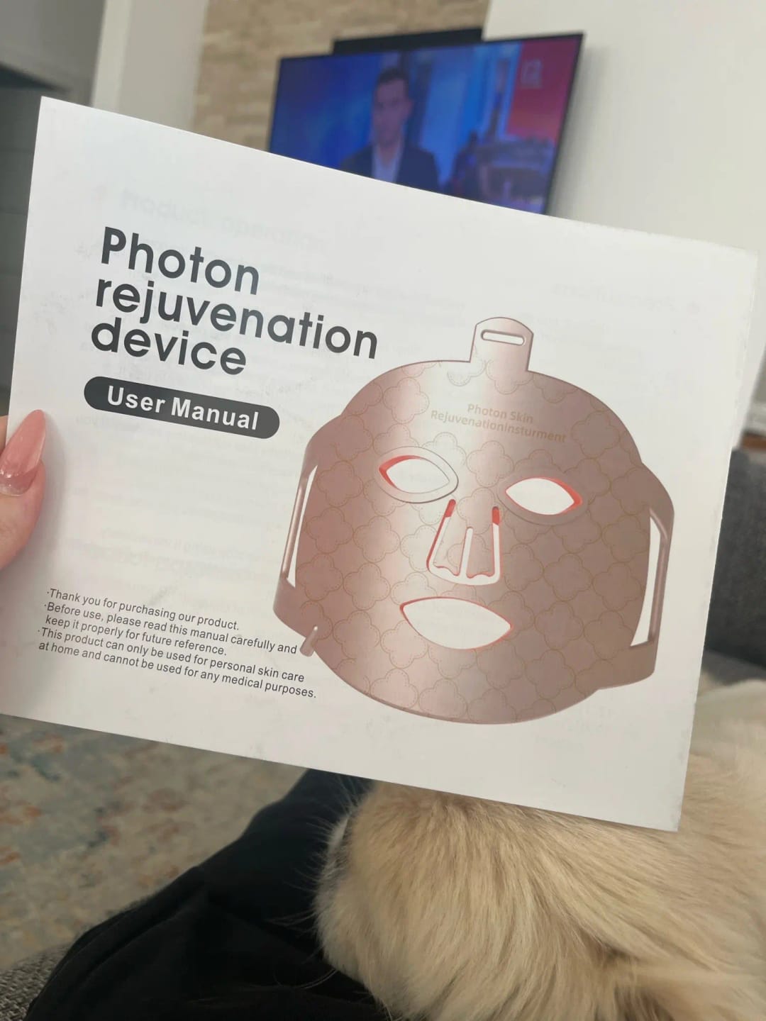 Customer photo review of LED Face Mask for Skin Rejuvenation and Wrinkle Reduction