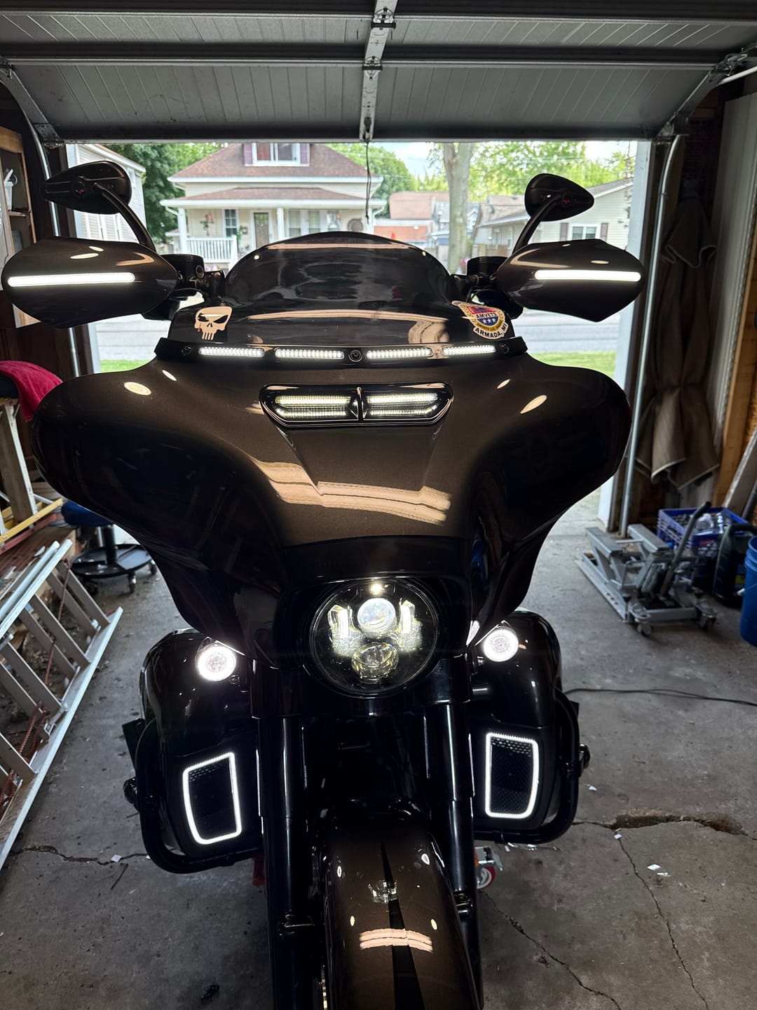 Customer photo review of Harley Hand Guards with LED for Touring & Softails