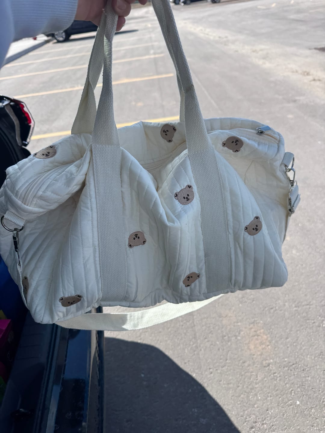Customer photo review of Mom Essentials Duffle Tote Bag