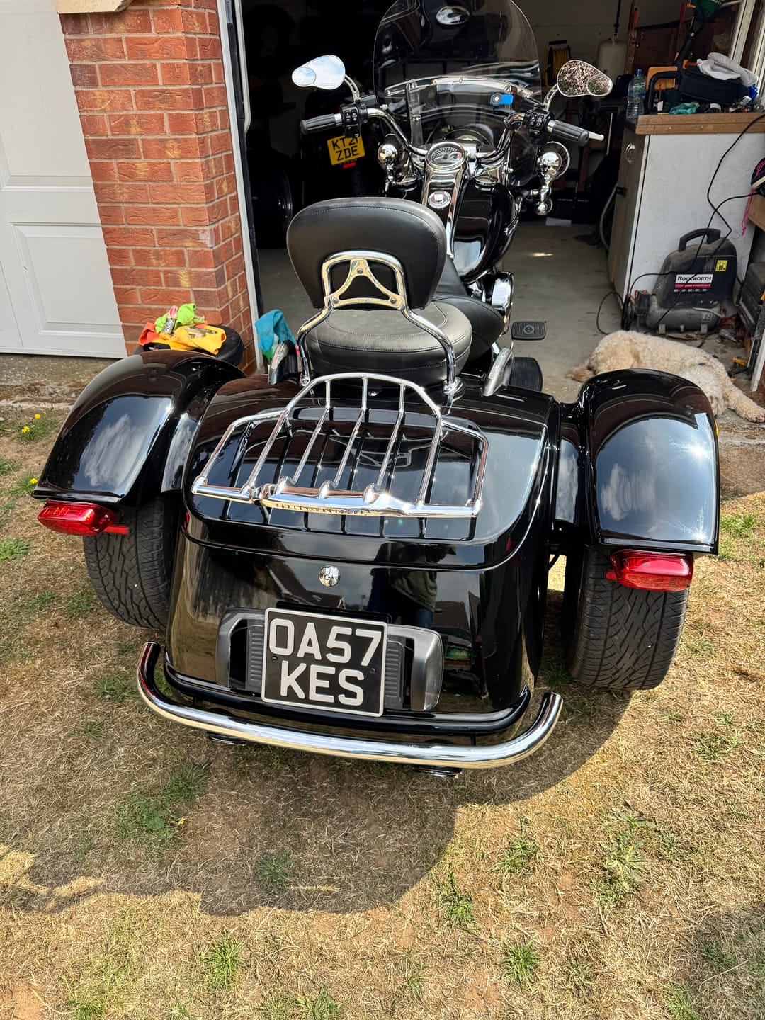 Customer photo review of Classic Metal Pressed Motorcycle Number Plate - 9 x 7 Inches