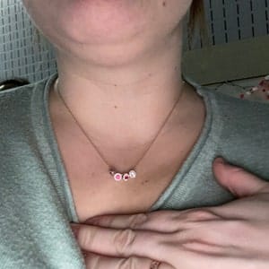 Customer photo review of Marquise Shaped Birthstone Necklace