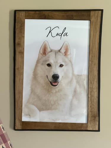 Customer photo review of Custom Watercolor Portraits Using Pet Photo Personalized Poster, Gift for Dogs Cats Lovers, Pet Lover Gift