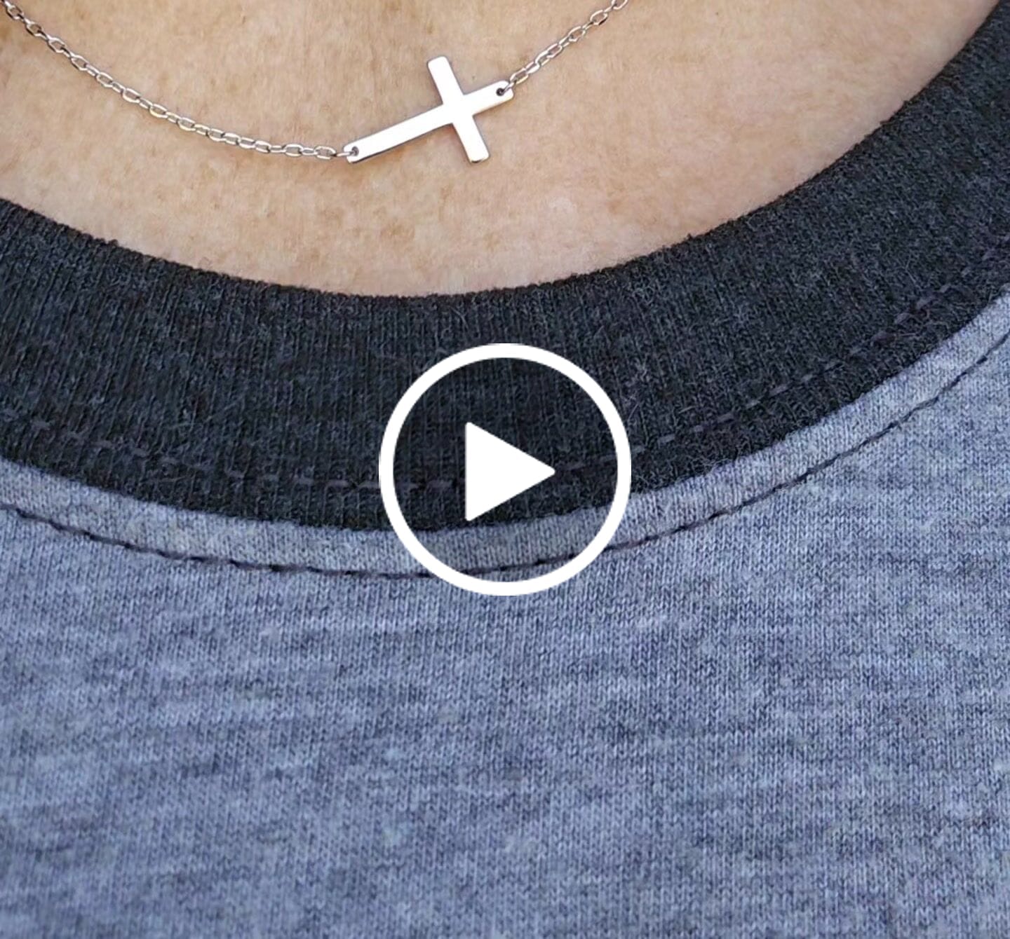 Customer video review of Nancy 18k White Gold Plated Cross Pendant Necklace