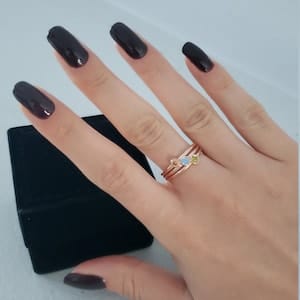 Customer photo review of Family Birthstone Bar Necklace, Baguette Stones for Mom