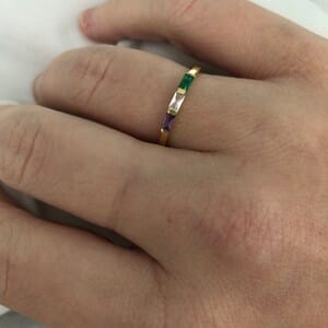 Customer photo review of Custom Spaced Multi Birthstone Bracelet