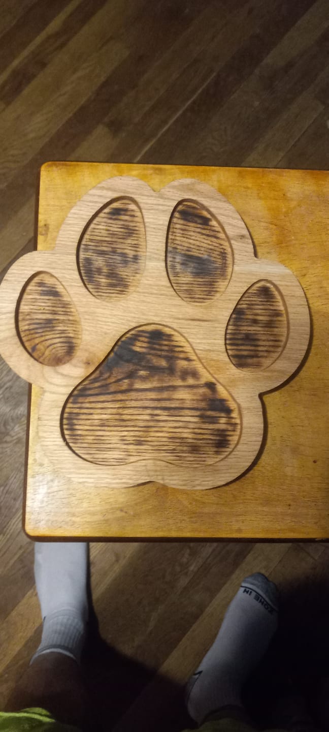 Customer photo review of Dog Paw Print Tray / Inlay Acrylic Router Template