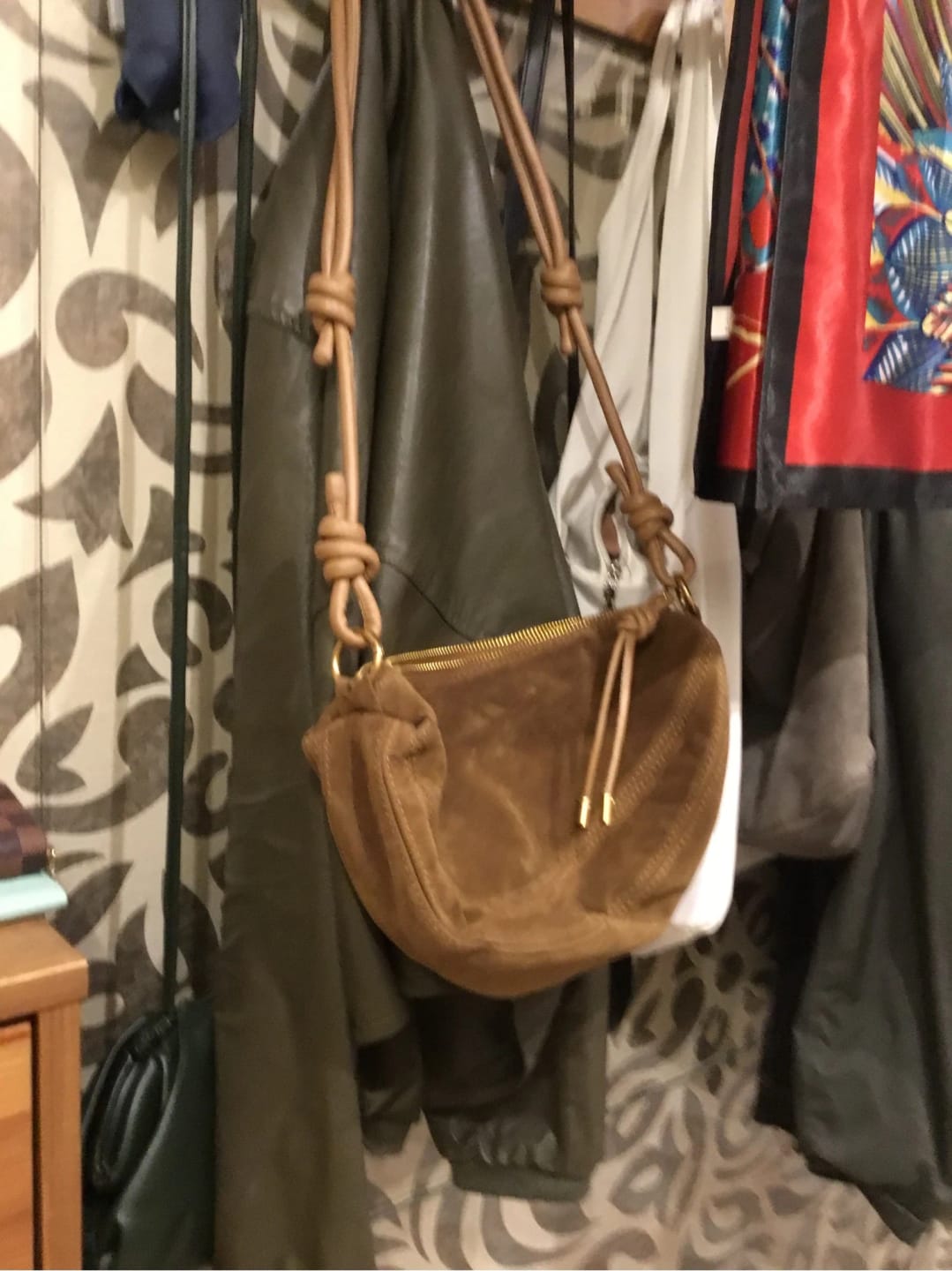 Customer photo review of Mary - Stylish Vegan Suede Shoulder Bag for Women, Trendy Crossbody Dumpling Design