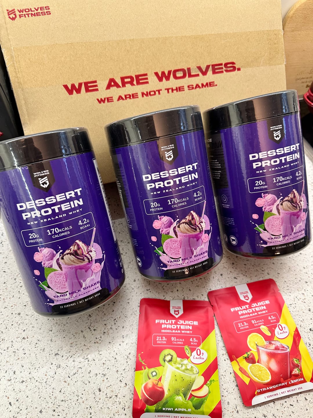 Customer photo review of [900g Tub - 22 Servings] DESSERT PROTEIN - TARO MILK SHAKE