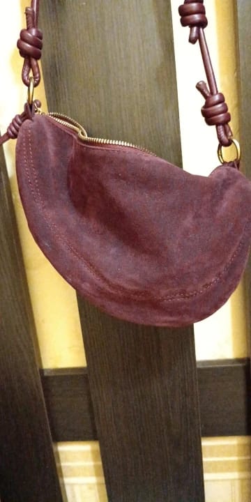 Customer photo review of Mary - Stylish Vegan Suede Shoulder Bag for Women, Trendy Crossbody Dumpling Design