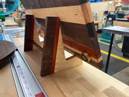 Customer photo review of 7.4x6.5 Cutting Board Stand Acrylic Router Template - Style 1