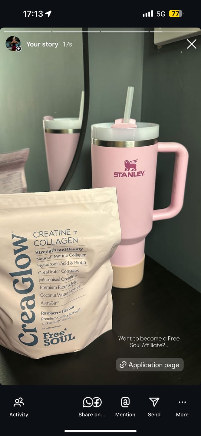 Customer photo review of CreaGlow: Creatine + Collagen Powder