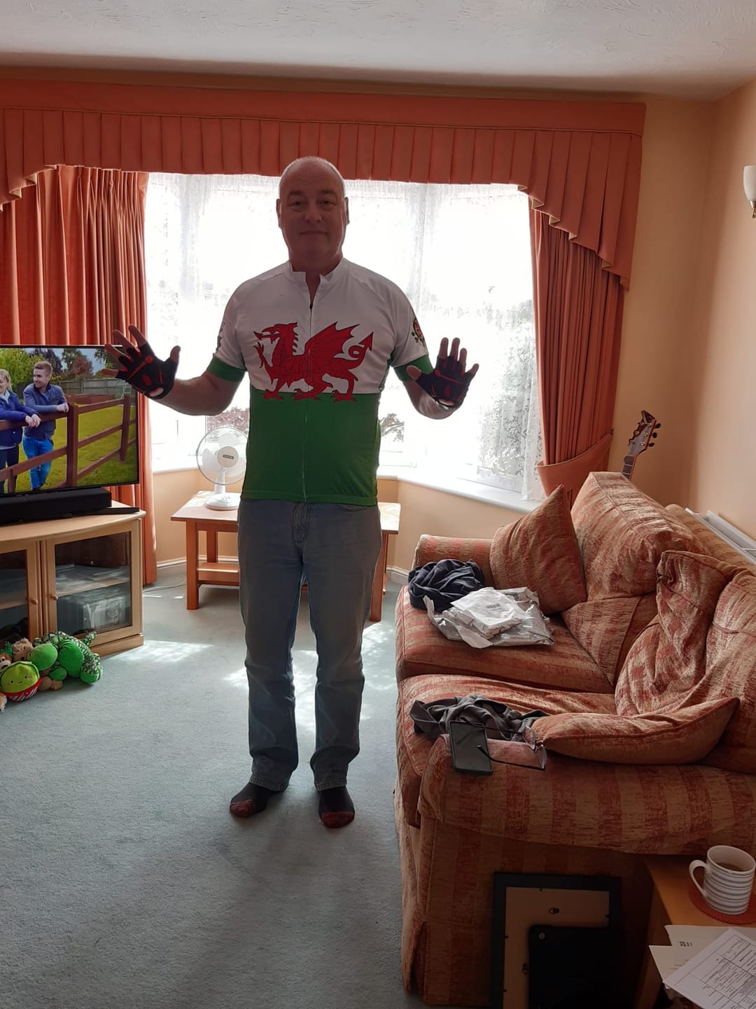 Customer photo review of Wales Flag Cycling Jersey (Green, White & Red)