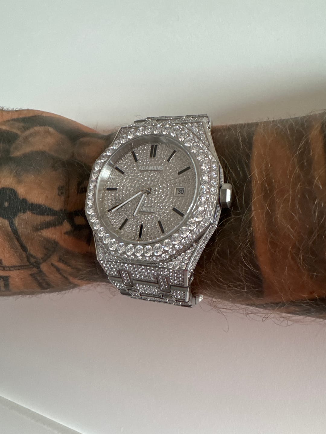 Customer photo review of 44m Paved VVS Moissanite Diamond Watch - White Gold
