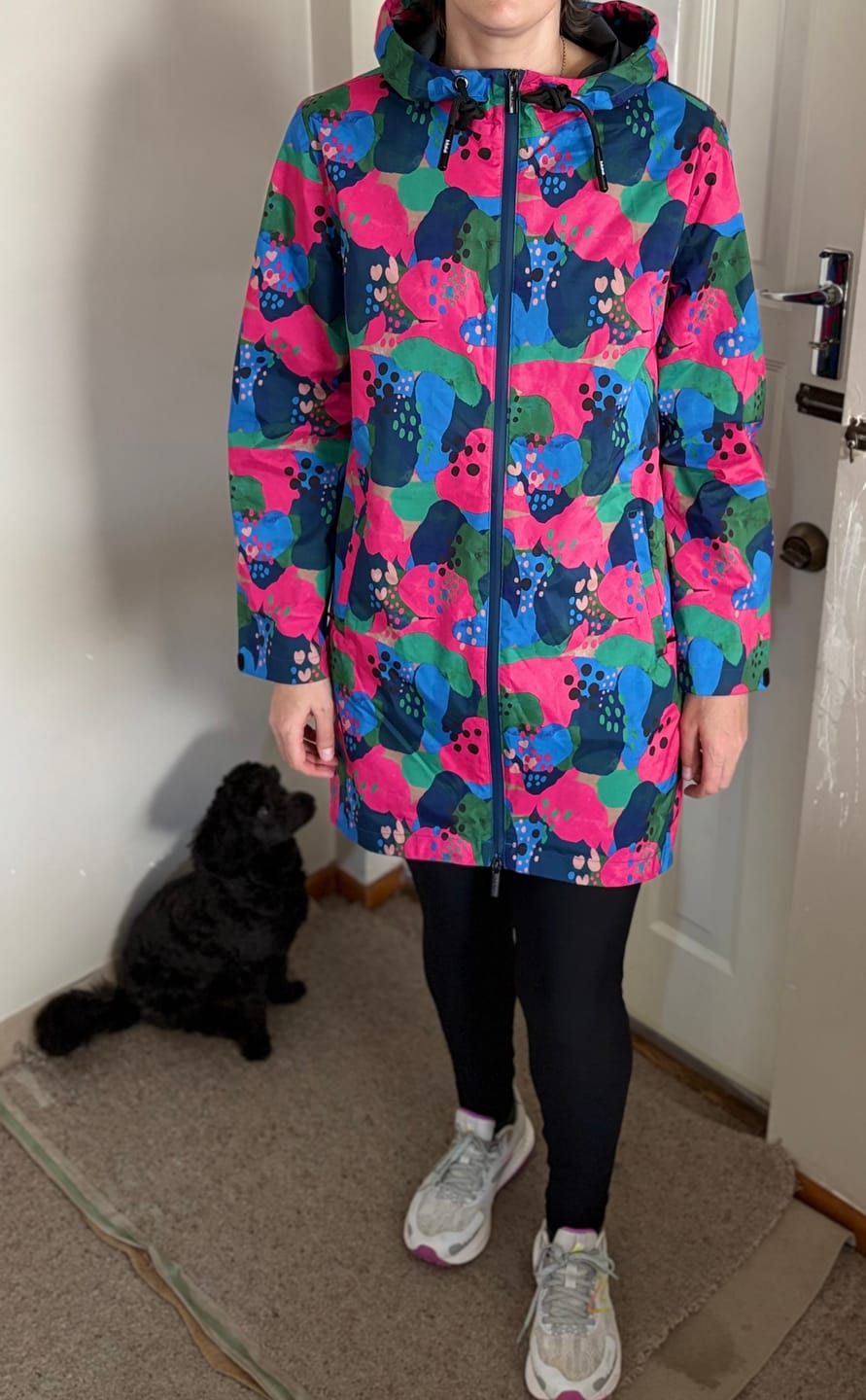 Customer photo review of Georgie Women's Waterproof Rain Coat - Moke x Evie Kemp Puddles