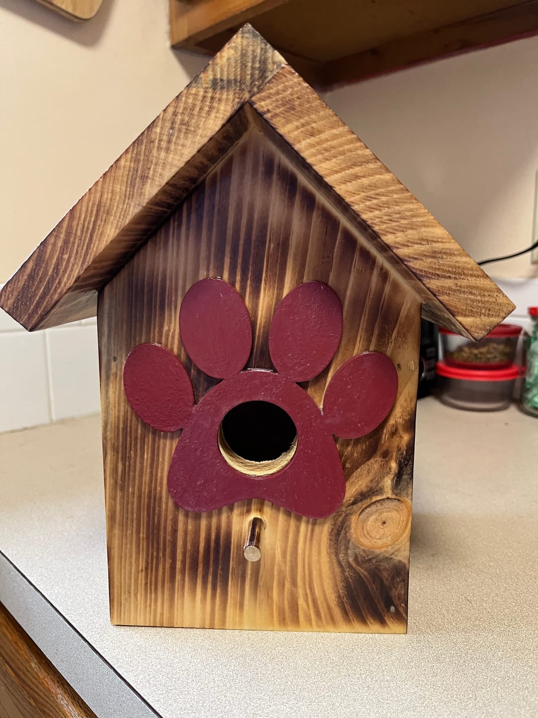 Customer photo review of Unfinished Wood Paw Print Shape - Pet Craft - up to 46"