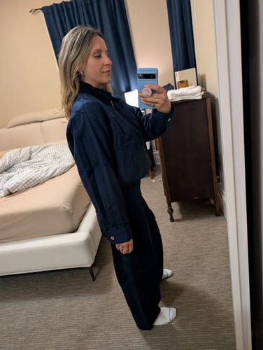 Customer photo review of Melrose Twill Bomber Jacket