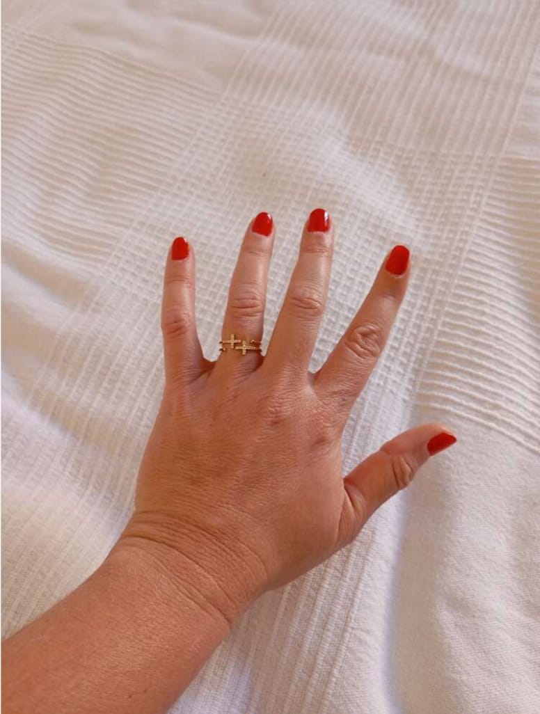 Customer photo review of Bague Double Croix