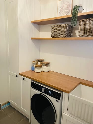 Customer photo review of Laundry &  Cleaning Labels – 30 Waterproof Stickers