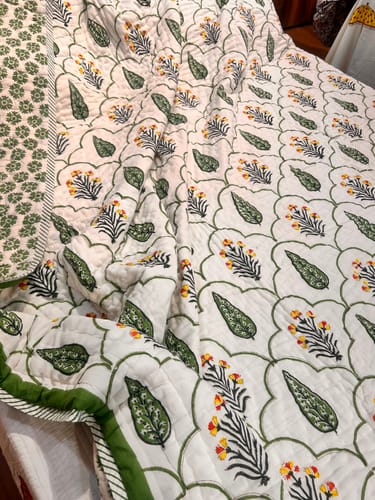 Customer photo review of Organic Mulmul Cotton Quilt - Floral