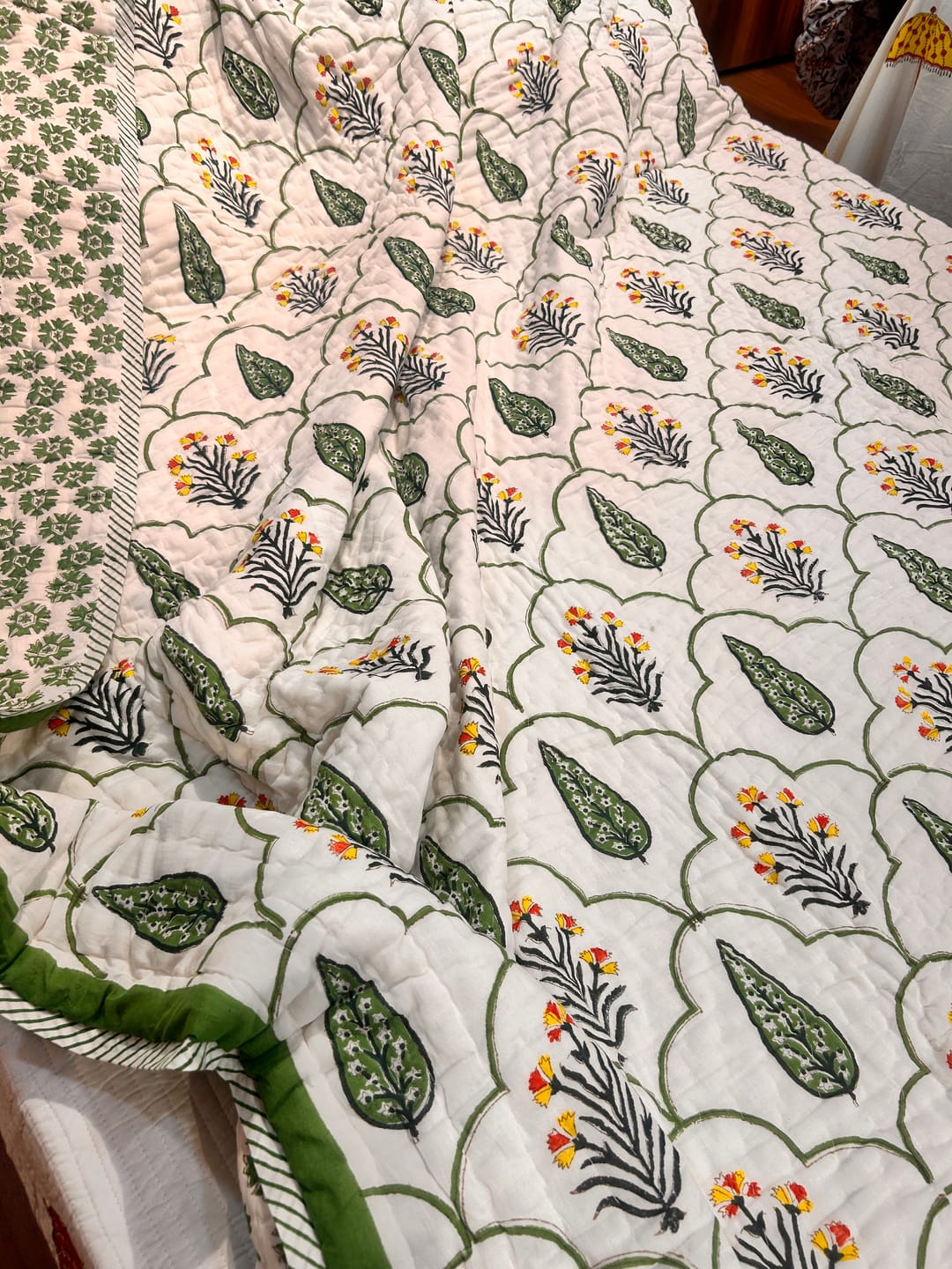 Customer photo review of Organic Mulmul Cotton Quilt - Floral