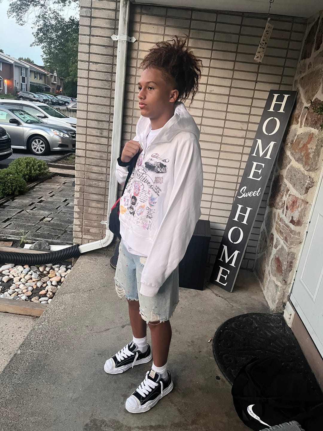 Customer photo review of Aelfric Eden Rhinestone Application Jorts