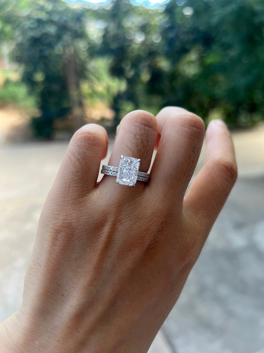 Customer photo review of S925 3.5 Carat Radiant Cut Wedding Ring Set In Sterling Silver Holiday Ring Gift For Women