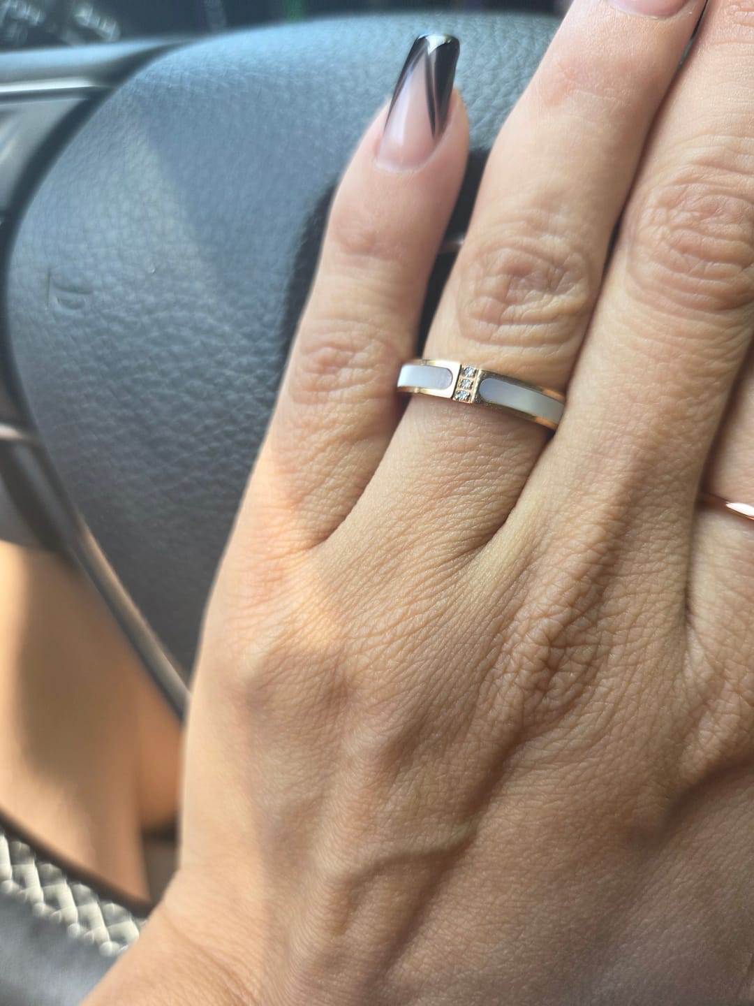 Customer photo review of Alona Mother Of Pearl Ring