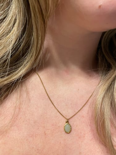 Customer photo review of Green Aventurine Pendant Necklace