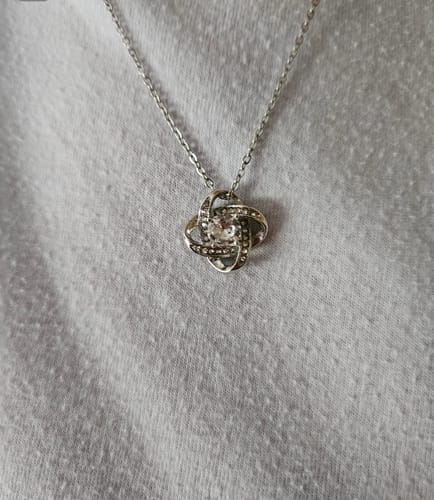 Customer photo review of To My Bonus Daughter - "My Family Forever" Love Knot Necklace Gift Set - BD06v2
