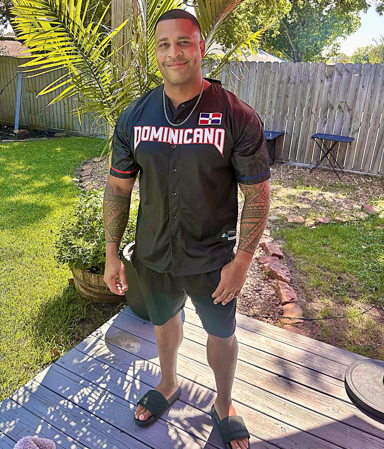 Customer photo review of Dominican Republic Heritage Custom Baseball Jersey