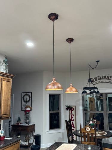 Customer photo review of Dome - Oxidized Copper Pendant Light, Kitchen Island