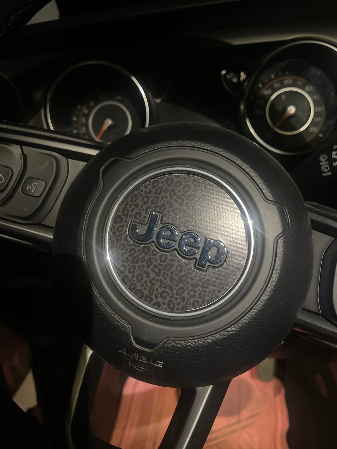 Customer photo review of Animal Print Steering Wheel Decal for Jeep