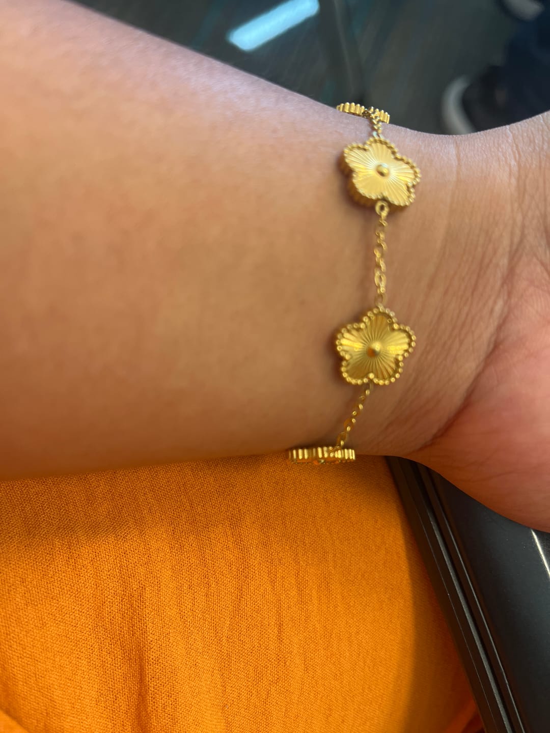 Customer photo review of Golden Clover Bracelet