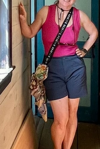 Customer photo review of Sloane Ribbed Tank - Blushing Violet