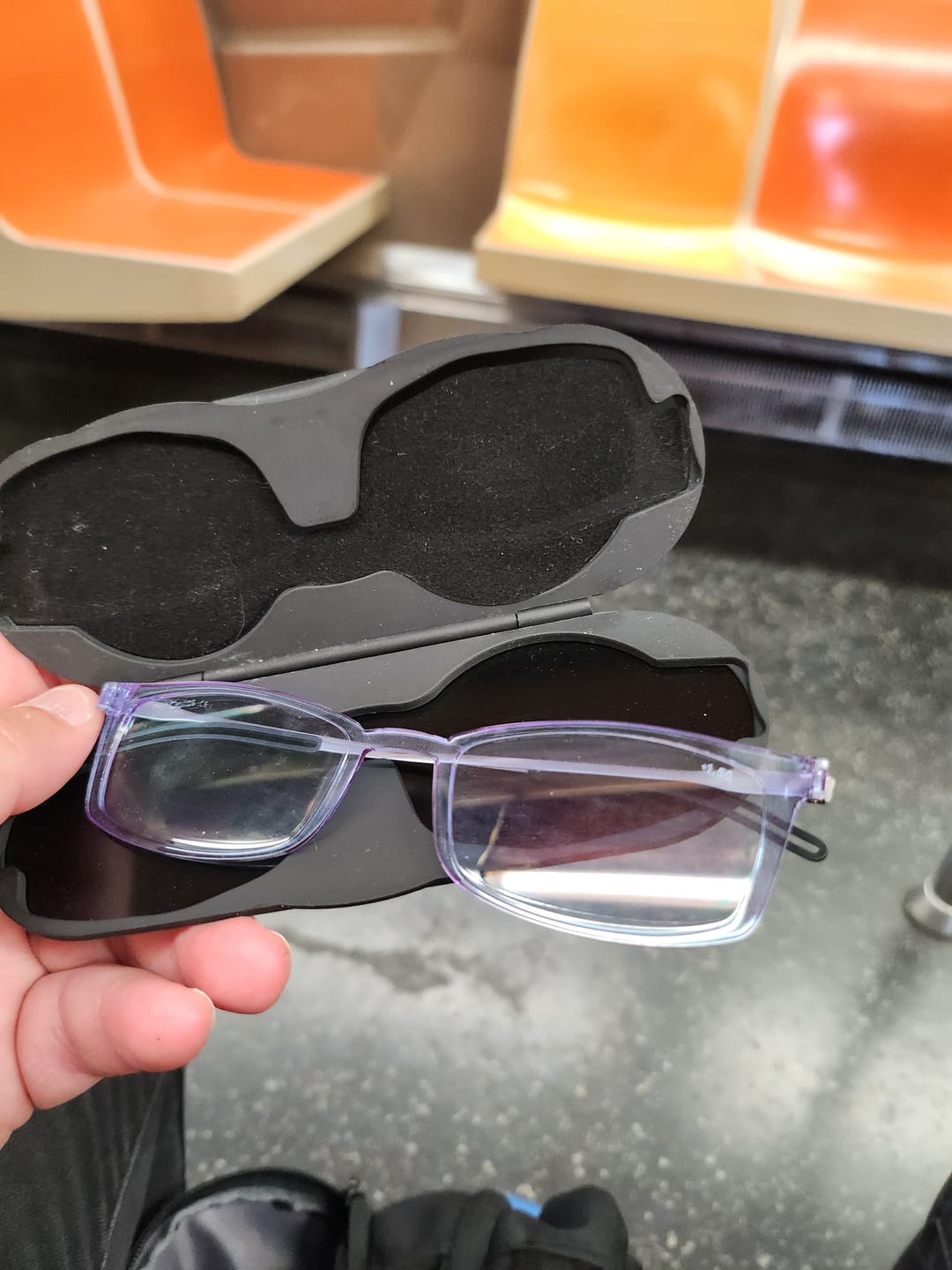 Customer photo review of Brooklyn Blue Light Blocker Glasses + Milano Case