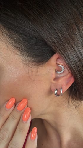 Customer photo review of Pear crystal daith silver