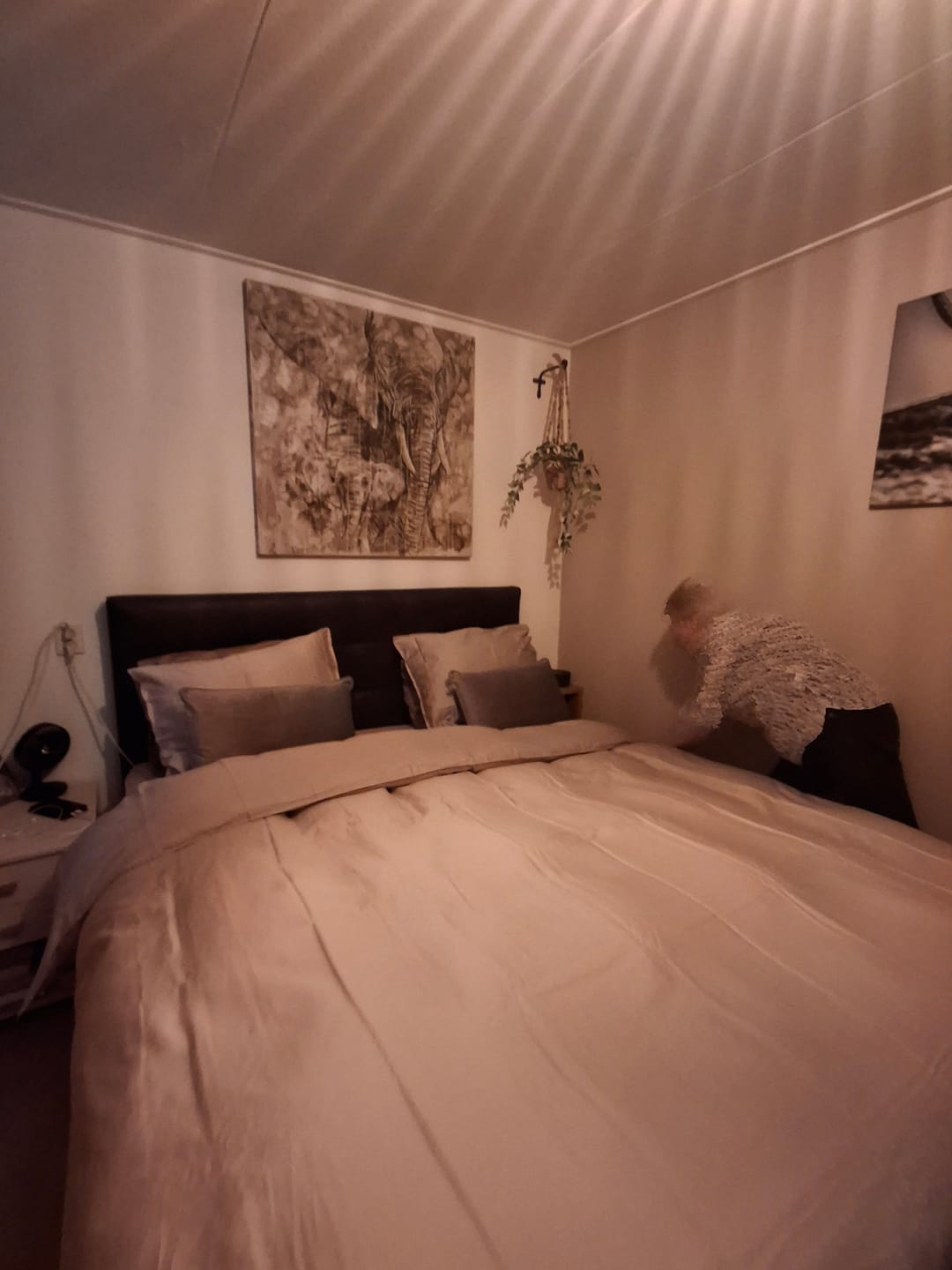 Customer photo review of Dekbedovertrek katoen satijn taupe