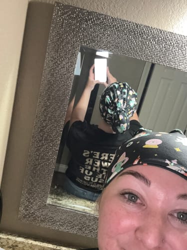 Customer photo review of DuoStyle Scrub Hat - Hocus Croakus