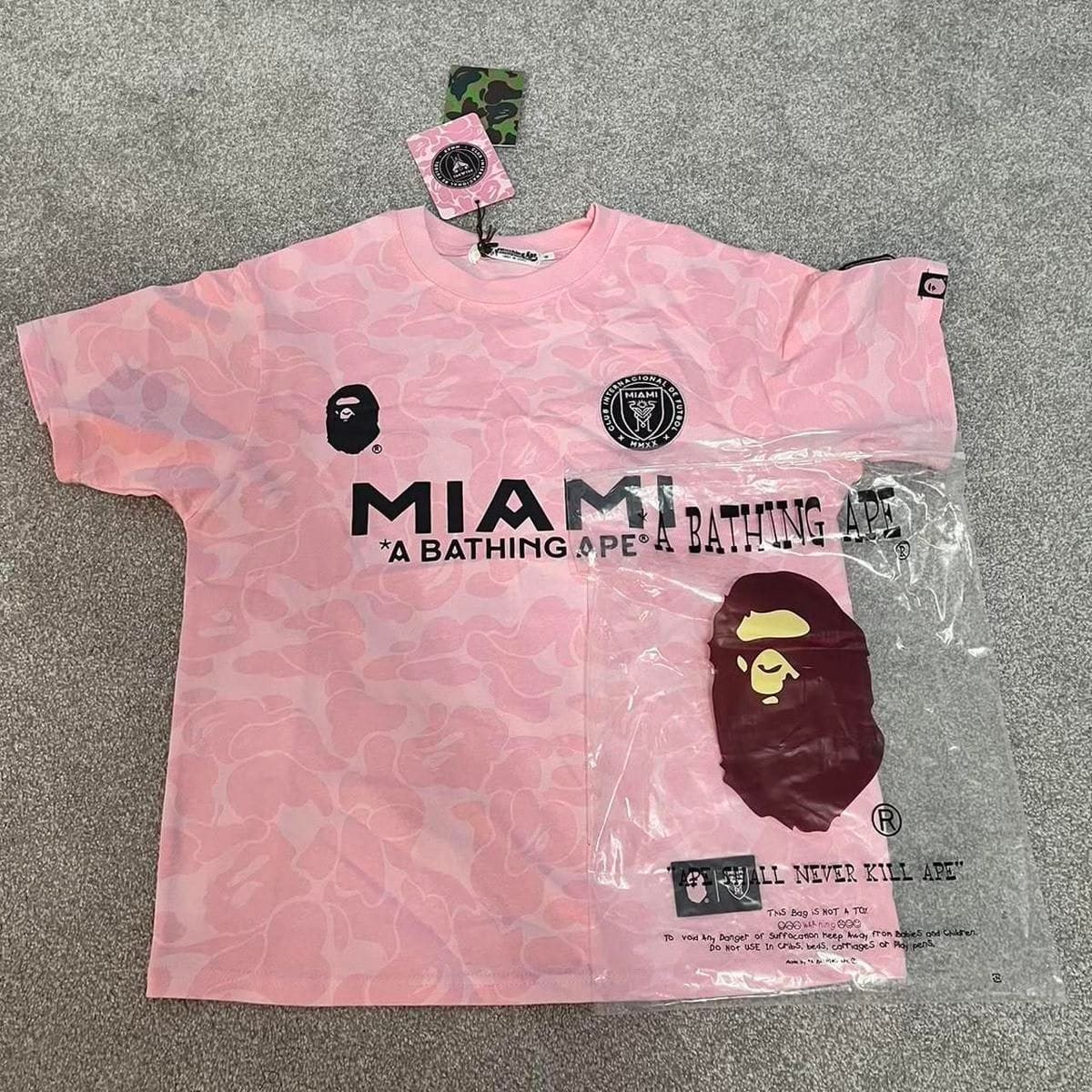 Customer photo review of BAPE x Inter Miami T-Shirt – Pink 93 Logo
