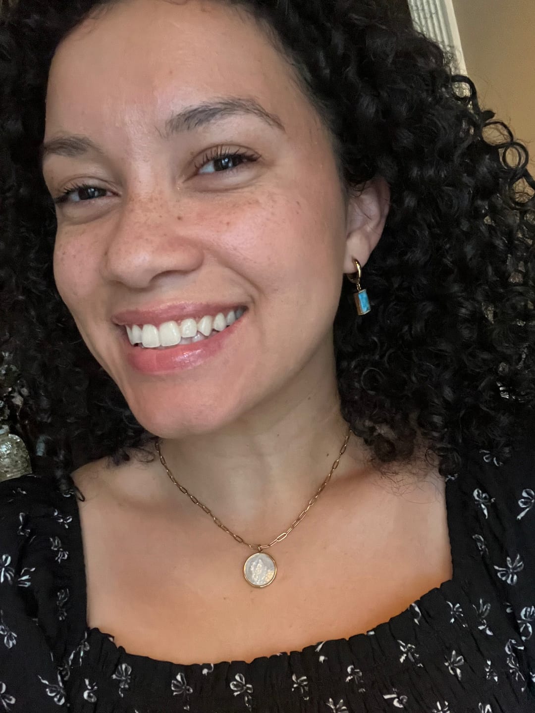 Customer photo review of Mother Mary Pearl Necklace
