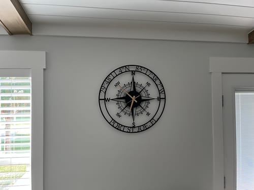 Customer photo review of Customized Metal Compass Wall Clock
