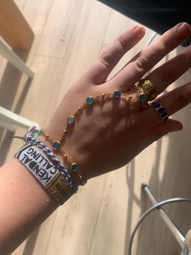 Customer photo review of Tshenolo Multi-Tone Hand Chain Blue & Gold
