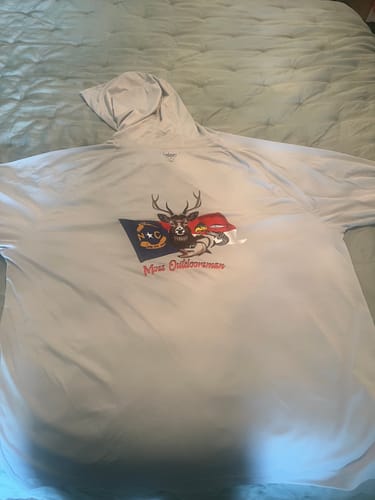 Customer photo review of Custom Unisex PFG Terminal Tackle™ Hooded Long Sleeve T-Shirt 212482 - Columbia
