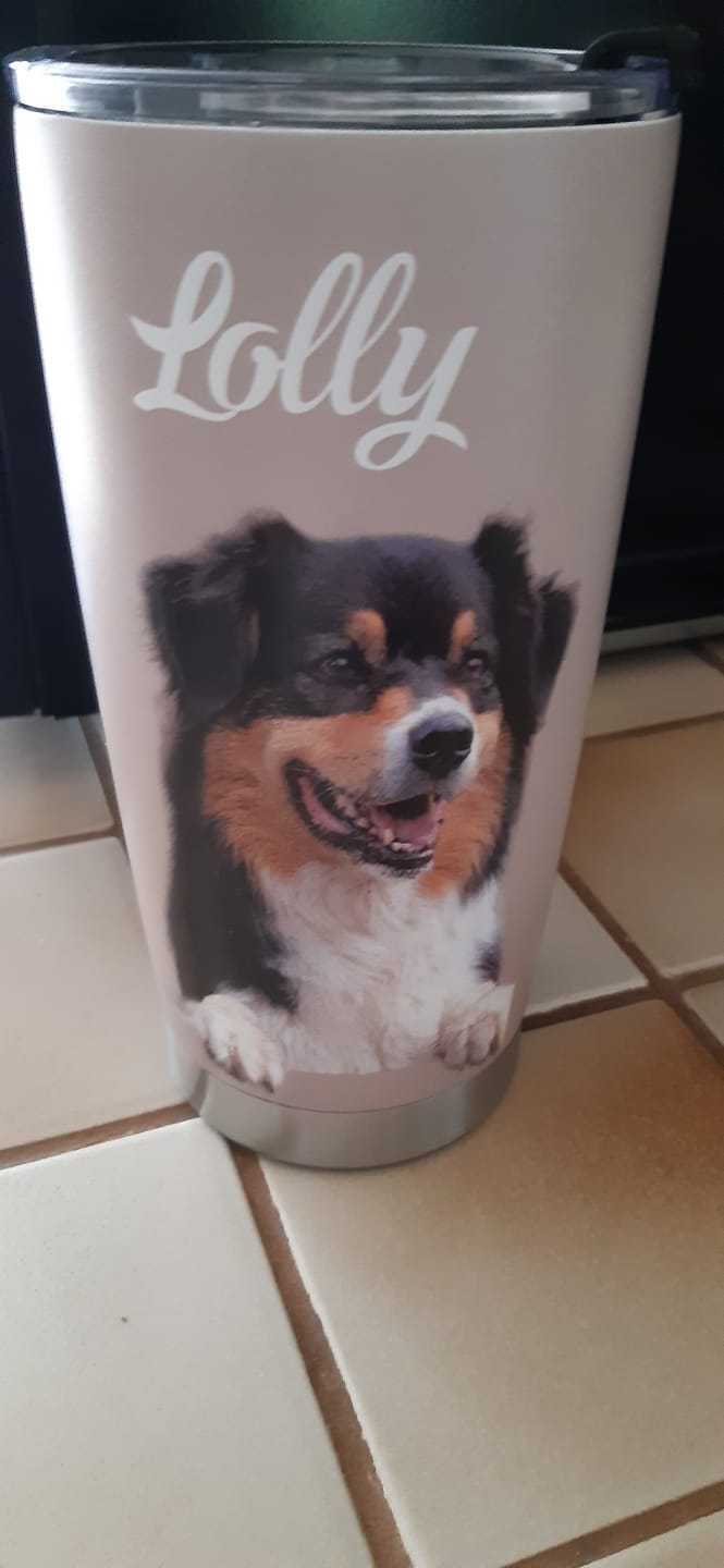 Customer photo review of Portrait d'animal de compagnie - Mug isotherme personnalisé