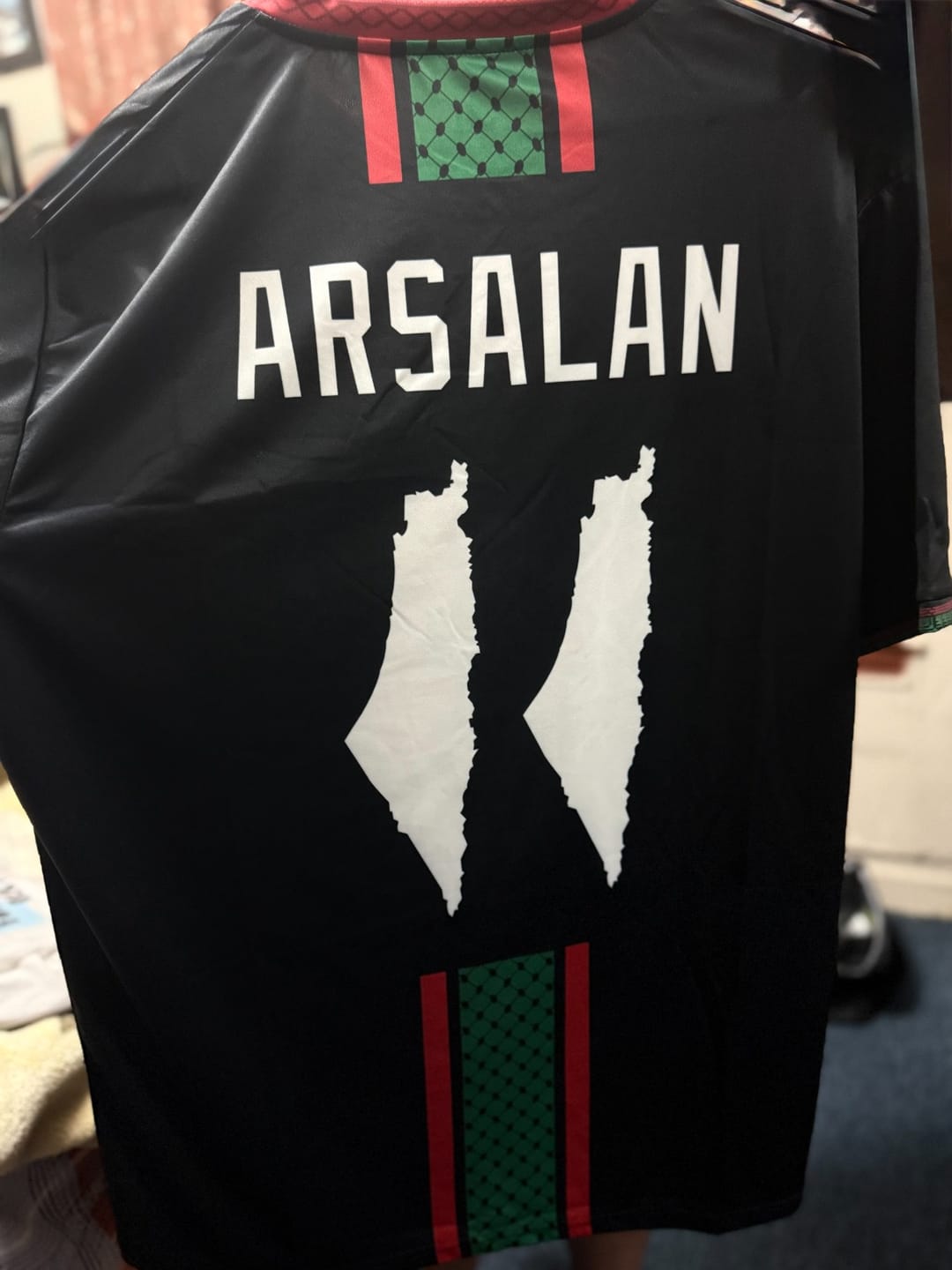 Customer photo review of Palestine Heritage Custom Football Jersey