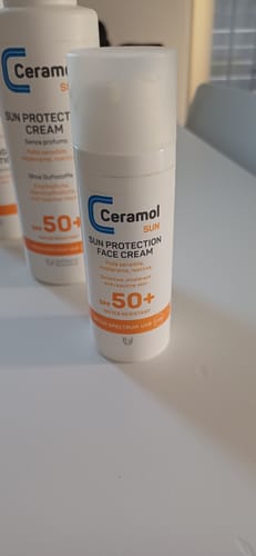 Customer photo review of SUN PROTECTION FACE CREAM SPF 50+