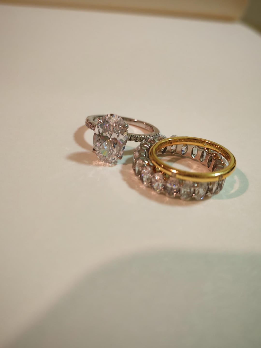 Customer photo review of S925 3PC 4.0Ct Oval Cut Wedding Ring Set Travel Ring For Her With Two Classic Wedding Bands