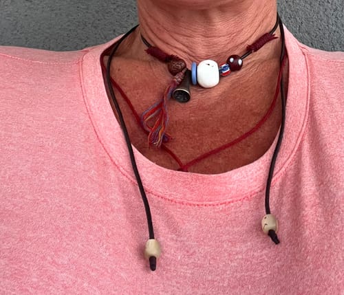 Customer photo review of Tibetan Guardian Yak Bone Necklace