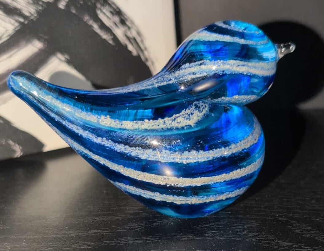 Customer photo review of Colorful Glass Birds with Cremation Ash